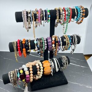 Bulk Wearable Jewelry Lot 69 Pcs Mixed Fashion Bracelets 1.54 lbs Costume Style